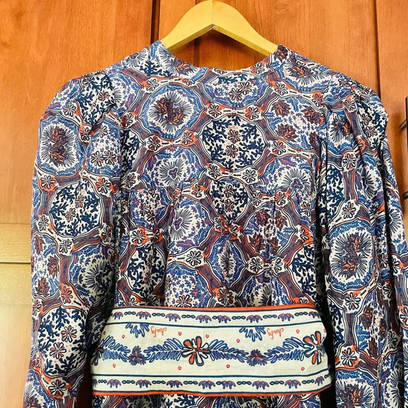 Chufy Ma Dress Mini Lin Floral Print Cotton Silk Embroidered Size XS - Picture 8 of 11